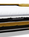 Canapé convertible express 3 places en velours texturé moutarde BASILE