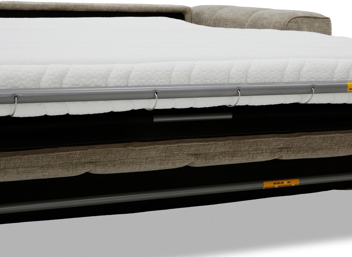 Canapé convertible express 3 places en velours texturé taupe BASILE