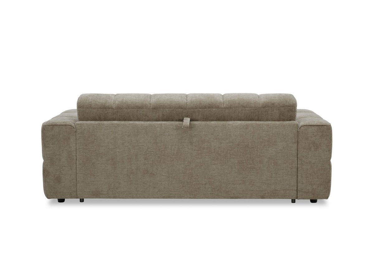 Canapé convertible express 3 places en velours texturé taupe BASILE