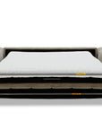 Canapé convertible express 3 places en velours texturé taupe BASILE