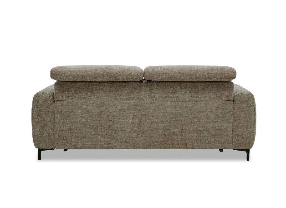 Canapé convertible express 3 places en velours texturé taupe CALEB
