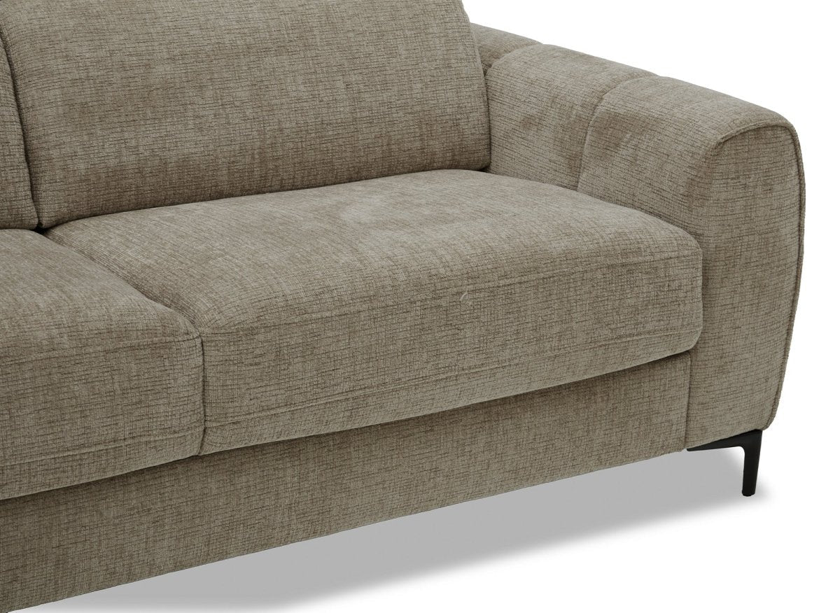 Canapé convertible express 3 places en velours texturé taupe CALEB