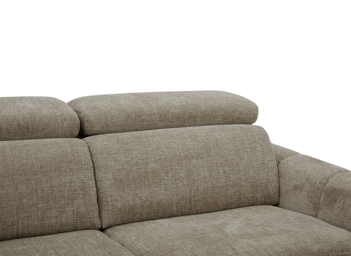 Canapé convertible express 3 places en velours texturé taupe CALEB
