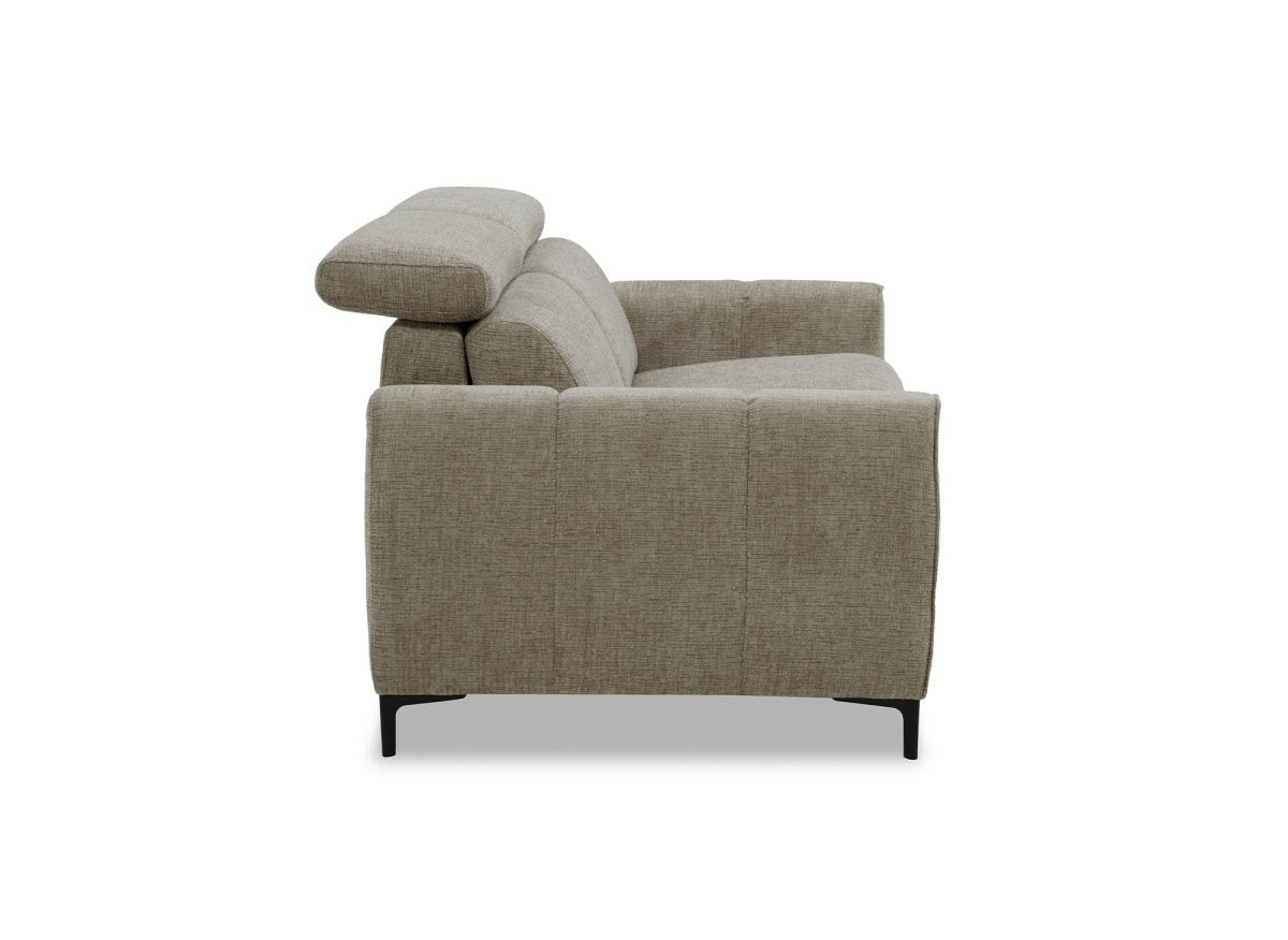 Canapé convertible express 3 places en velours texturé taupe CALEB