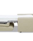 Canapé convertible express 3 places matelas 15 cm en tissu texturé beige ADILIO