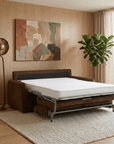 Canapé convertible express 3 places matelas 15 cm en tissu texturé terracotta ADILIO