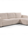 Canapé d'angle convertible avec coffre en tissu bouclette beige MARLA - Angle droit