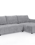 Canapé d'angle convertible et réversible en velours chiné gris MYSA