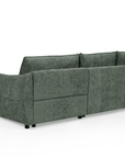 Canapé d'angle convertible et réversible en velours chiné vert olive  MYSA