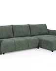 Canapé d'angle convertible et réversible en velours chiné vert olive  MYSA