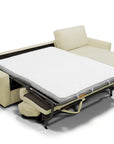 Canapé d'angle convertible et réversible ouverture express en velours côtelé beige JULIETTE