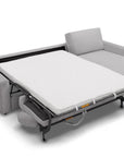 Canapé d'angle convertible et réversible ouverture express en velours côtelé gris JULIETTE