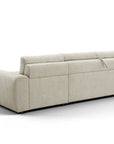 Canapé d'angle convertible ouverture express en tissu beige AGATHE - Angle droit