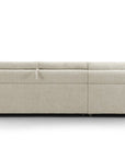 Canapé d'angle convertible ouverture express en tissu beige AGATHE - Angle gauche
