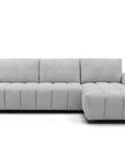 Canapé d'angle convertible ouverture express en tissu gris AGATHE - Angle droit