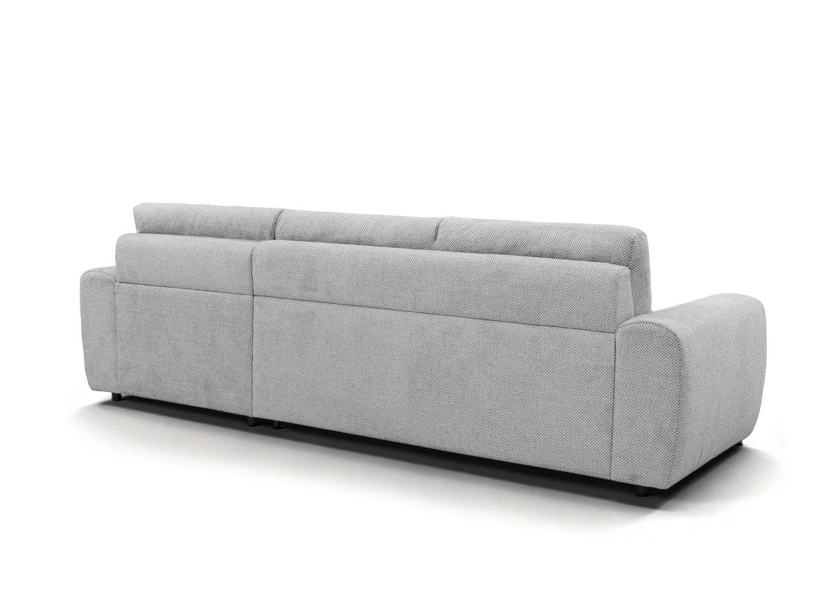 Canapé d'angle convertible ouverture express en tissu gris AGATHE - Angle droit