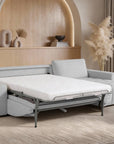 Canapé d'angle convertible ouverture express en tissu gris AGATHE - Angle droit