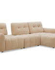 Canapé d'angle en velours tissé beige avec dossier réglable ADONIS - Angle droit