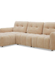 Canapé d'angle en velours tissé beige avec dossier réglable ADONIS - Angle gauche