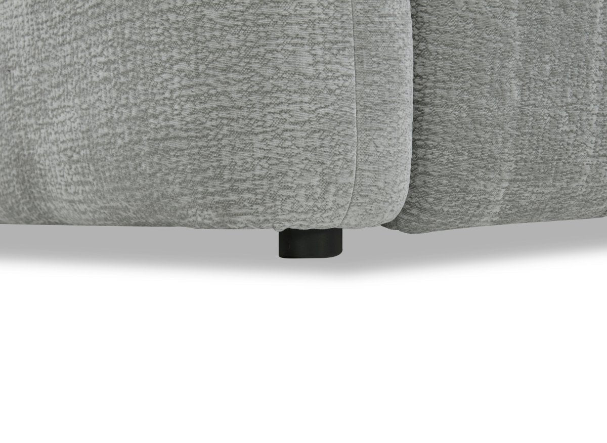 Canapé d'angle en velours tissé gris clair avec dossier réglable ADONIS - Angle droit