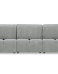 Canapé d'angle en velours tissé gris clair avec dossier réglable ADONIS - Angle droit