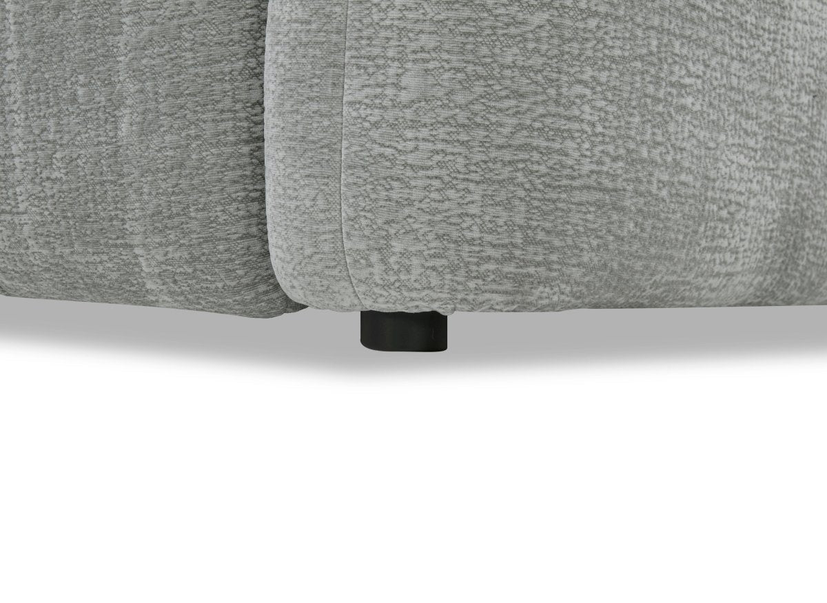Canapé d'angle en velours tissé gris clair avec dossier réglable ADONIS - Angle gauche