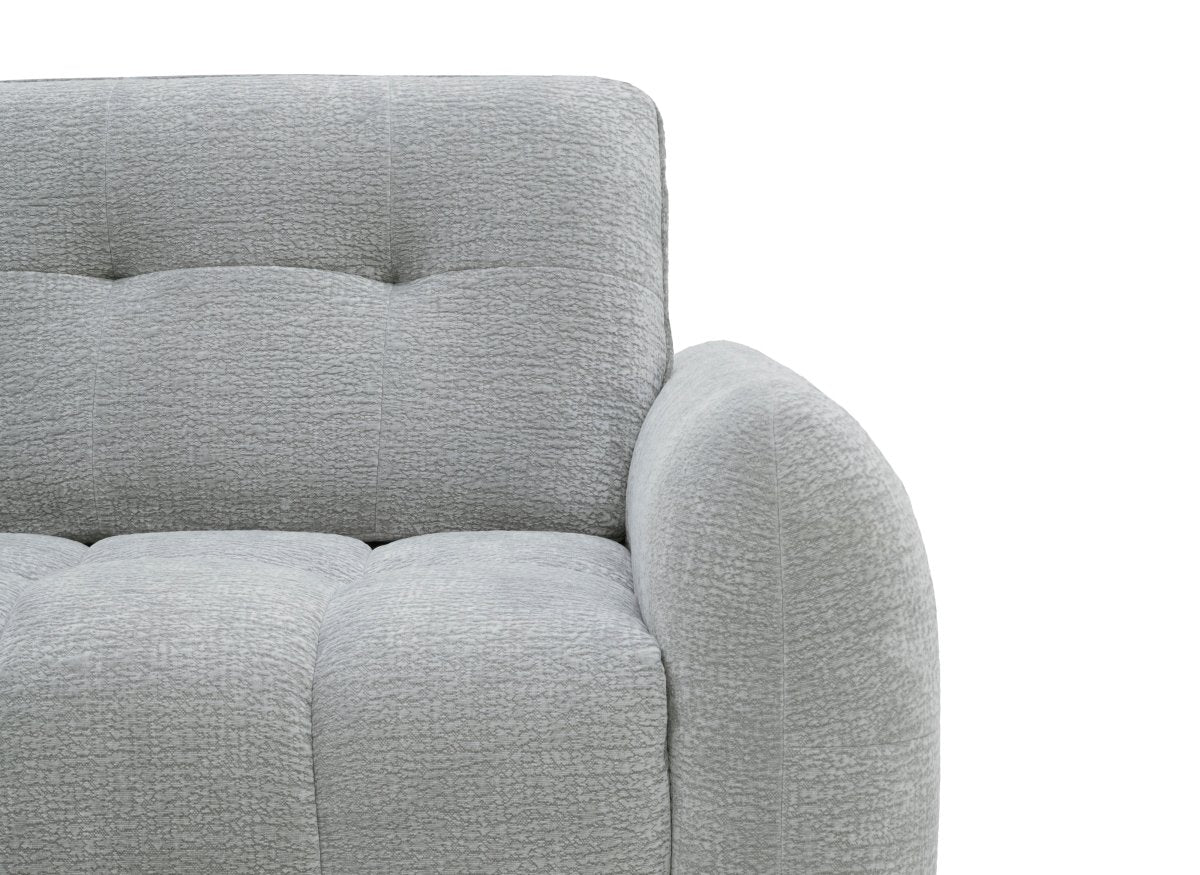 Canapé d'angle en velours tissé gris clair avec dossier réglable ADONIS - Angle gauche