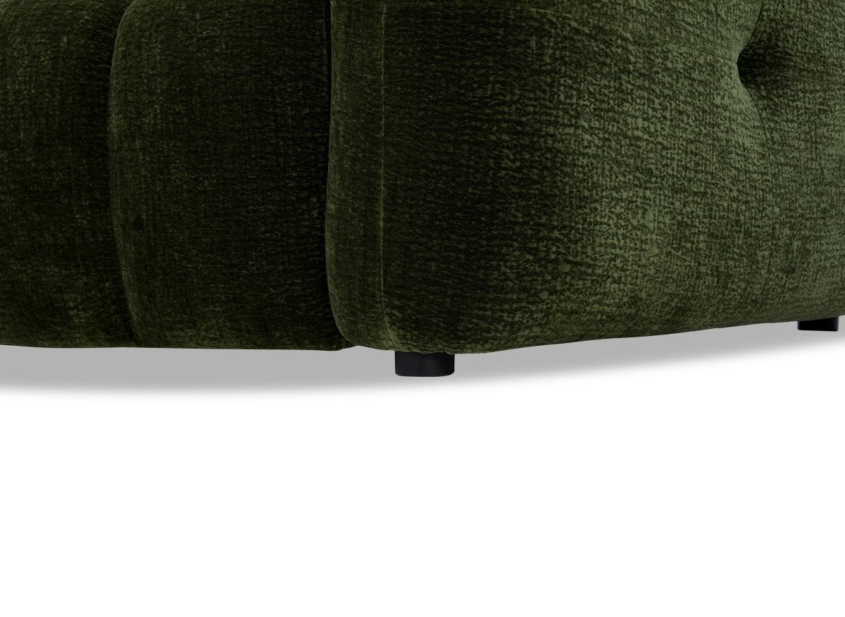 Canapé d'angle en velours tissé vert olive avec dossier réglable ADONIS - Angle gauche