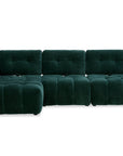 Canapé d'angle en velours tissé vert sapin avec dossier réglable ADONIS - Angle gauche