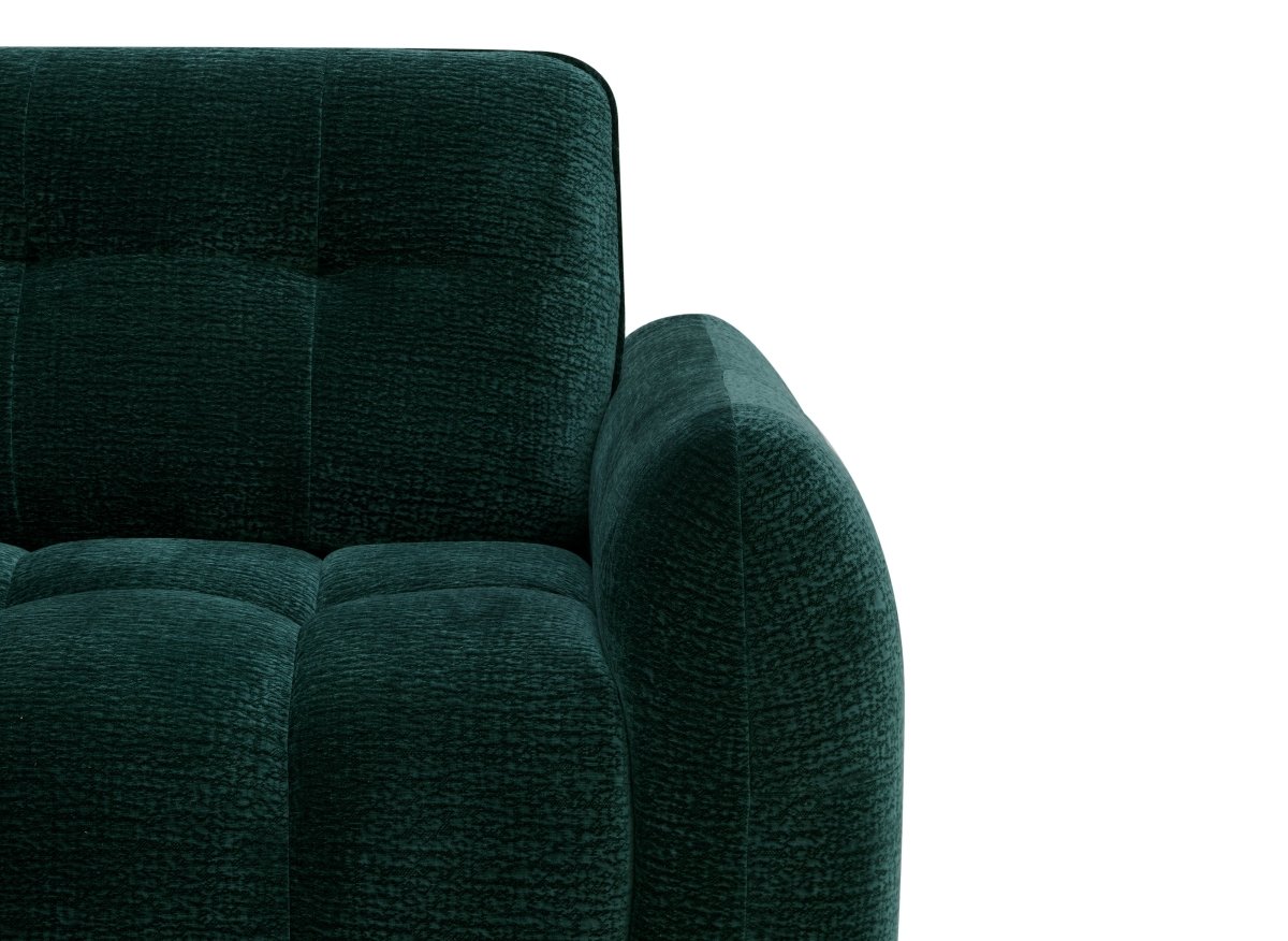 Canapé d'angle en velours tissé vert sapin avec dossier réglable ADONIS - Angle gauche