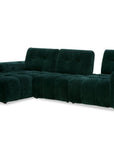 Canapé d'angle en velours tissé vert sapin avec dossier réglable ADONIS - Angle gauche