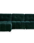 Canapé d'angle en velours tissé vert sapin avec dossier réglable ADONIS - Angle gauche