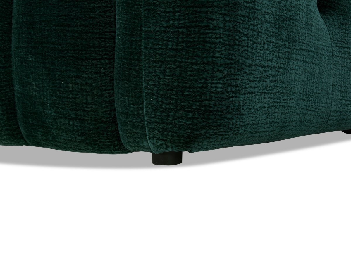 Canapé d'angle en velours tissé vert sapin avec dossier réglable ADONIS - Angle gauche