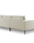 Canapé d'angle fixe avec méridienne en tissu beige ARNOLD - Angle Gauche