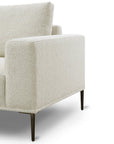 Canapé d'angle fixe avec méridienne en tissu beige ARNOLD - Angle Gauche