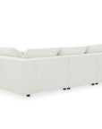 Canapé d'angle fixe modulable avec 1 pouf en tissu effet peau de mouton blanc écru HARLEM XL