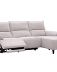 Canapé d’angle relax électrique en tissu beige LUDMILA - Angle droit