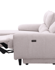 Canapé d’angle relax électrique en tissu beige LUDMILA - Angle gauche