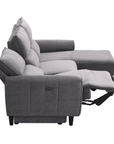 Canapé d’angle relax électrique en tissu gris foncé LUDMILA - Angle droit