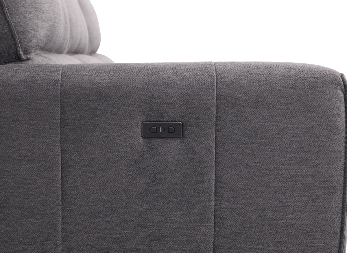 Canapé d’angle relax électrique en tissu gris foncé LUDMILA - Angle droit