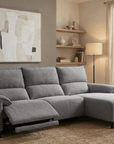 Canapé d’angle relax électrique en tissu gris foncé LUDMILA - Angle droit