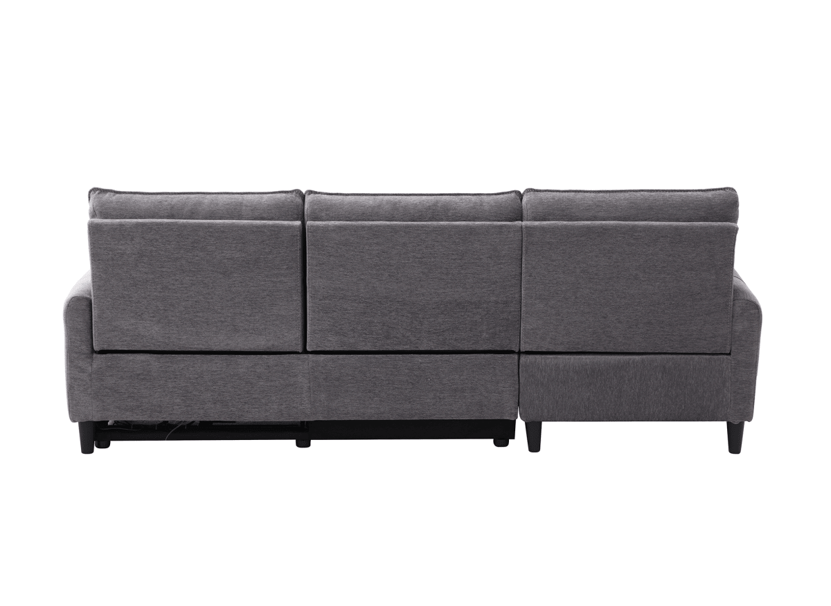 Canapé d’angle relax électrique en tissu gris foncé LUDMILA - Angle gauche