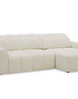 Canapé d'angle relax électrique en velours chiné beige DANIA -Angle droit