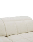 Canapé d'angle relax électrique en velours chiné beige DANIA -Angle droit