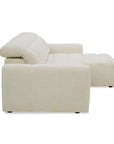 Canapé d'angle relax électrique en velours chiné beige DANIA -Angle droit