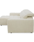 Canapé d'angle relax électrique en velours chiné beige DANIA -Angle gauche