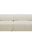 Canapé d'angle relax électrique en velours chiné beige DANIA -Angle gauche