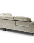 Canapé d'angle relax électrique en velours chiné beige SOLINA - Angle droit