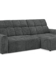 Canapé d'angle relax électrique en velours chiné gris DANIA -Angle droit