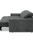 Canapé d'angle relax électrique en velours chiné gris DANIA -Angle gauche